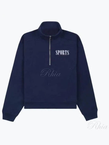 Sports Quarter Zip Navy Whi QZAW233NA 31 - SPORTY & RICH - BALAAN 1