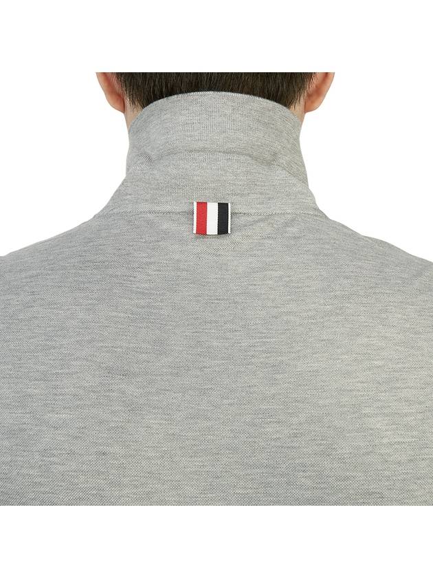 Men's Three Stripes Pocket Mercerized Short Sleeve Polo Shirt Light Grey - THOM BROWNE - BALAAN 9