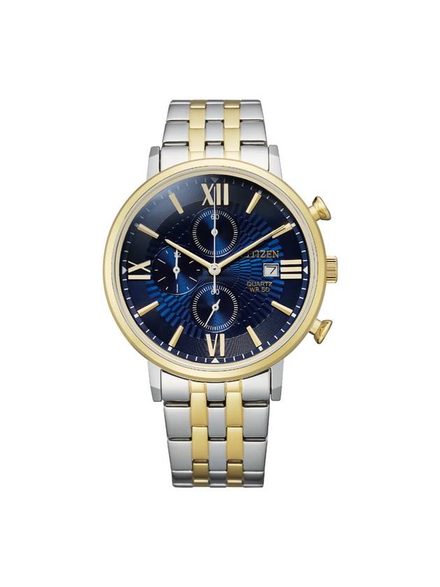 Chronograph Quartz Metal Watch Navy - CITIZEN - BALAAN 1