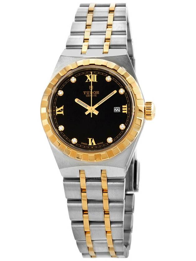 Tudor Royal Automatic Diamond Black Dial 28 mm Ladies Watch M28303-0005 - TUDOR - BALAAN 1