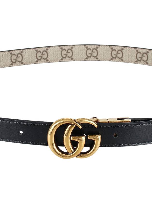 GG Marmont Reversible Thin Belt Grey - GUCCI - BALAAN 10