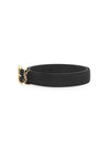 Men's Monogram Grain Leather Belt Gold - SAINT LAURENT - BALAAN 5