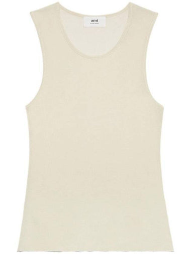 Ride Ribbed Long Tank Sleeveless White - AMI - BALAAN 1