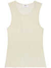 Ride Ribbed Long Tank Sleeveless White - AMI - BALAAN 1