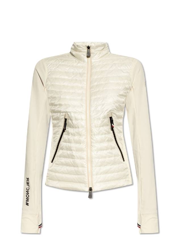 Women's Grenoble Patch Logo Zip-Up Cardigan White - MONCLER - BALAAN 2