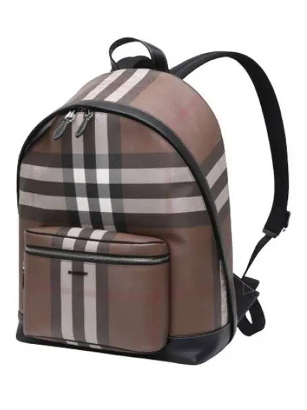 Checked leather backpack men s bag - BURBERRY - BALAAN 1