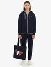 Tricolor Fox Patch Zip Up Hoodie Navy - MAISON KITSUNE - BALAAN 4