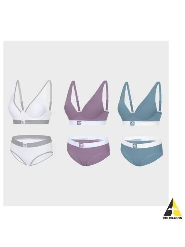 adidas UNDERWEAR Trefoil pale bra panties 3 pack - ADIDAS - BALAAN 1