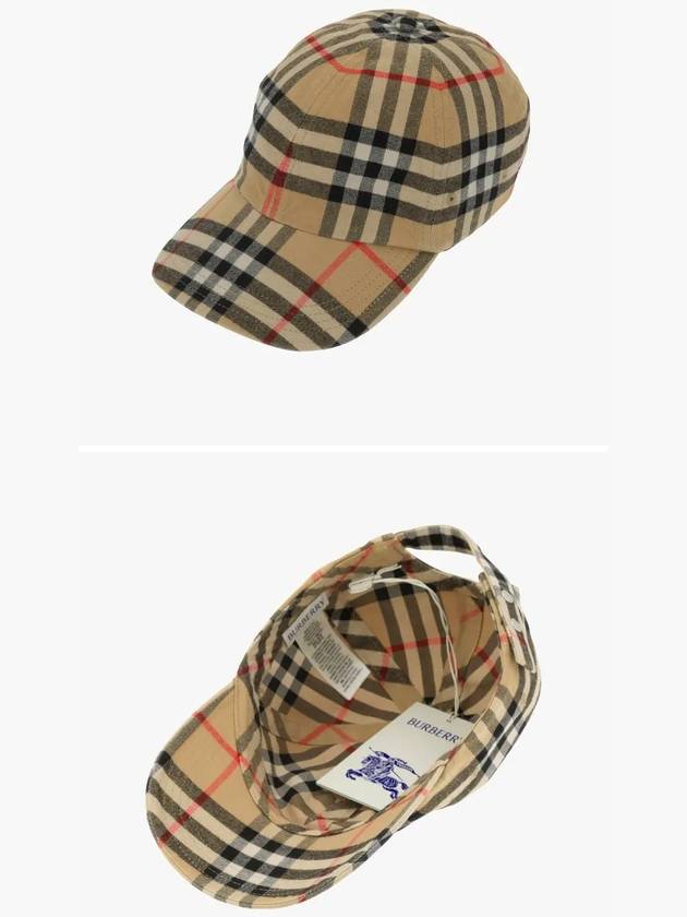 Check Cotton Ball Cap Beige - BURBERRY - BALAAN 4