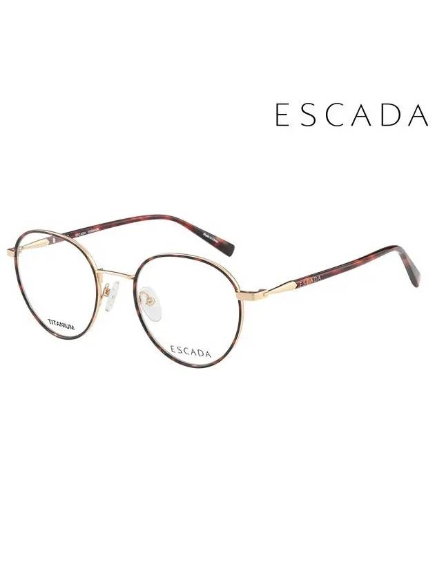 Glasses Frame VES986FS 004AS Round Titanium Men Women - ESCADA - BALAAN 1