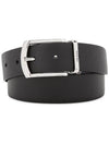 Saffiano Leather Reversible Belt Black Baltic Blue - PRADA - BALAAN 2