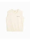 Italic Logo Print V-neck Vest Cream - SPORTY & RICH - BALAAN 2