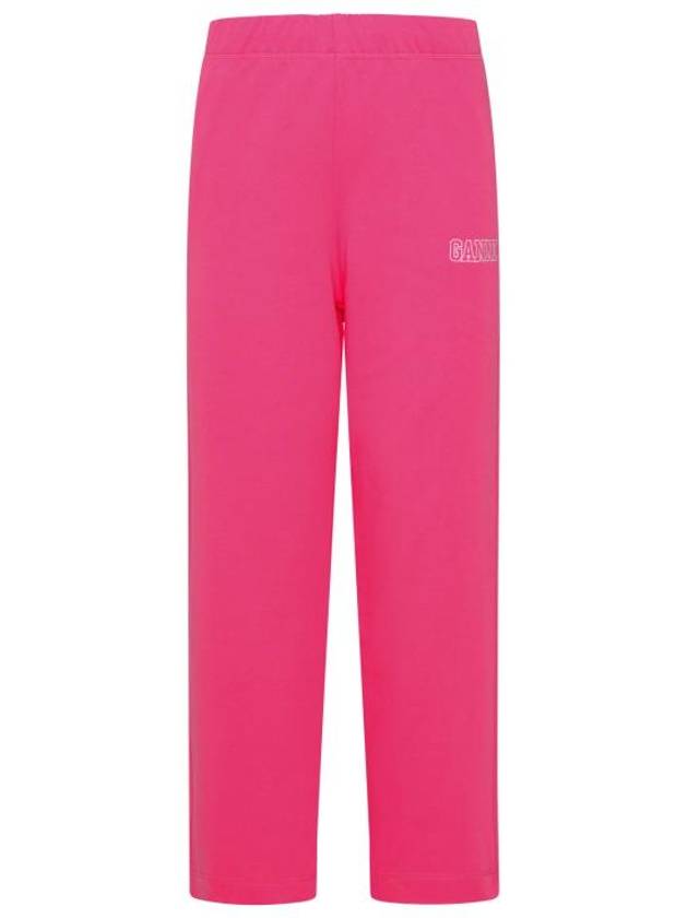 Logo Banding Sweat Straight Pants Pink - GANNI - BALAAN 2