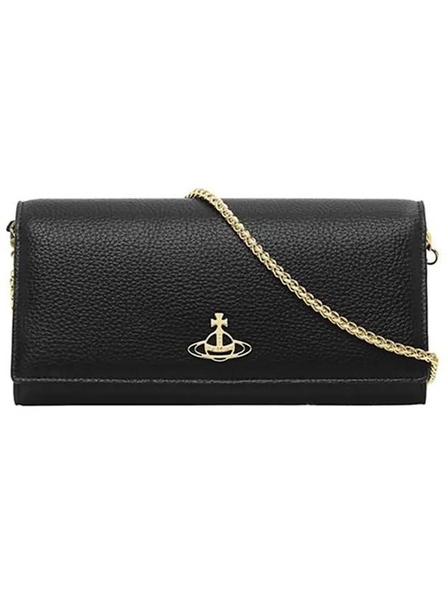 Gold Logo Chain Long Wallet Black - VIVIENNE WESTWOOD - BALAAN 5