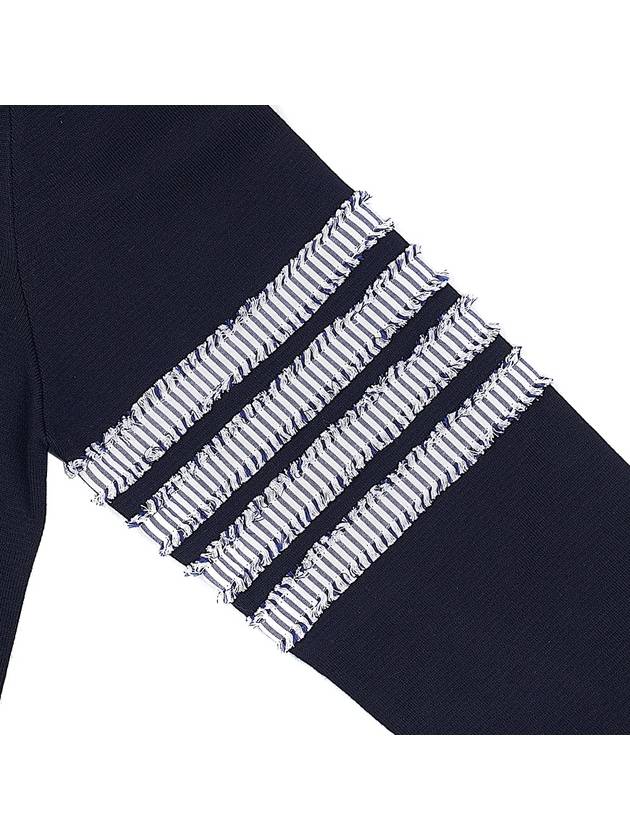 4 Bar Straight Knit Top Navy - THOM BROWNE - BALAAN 6