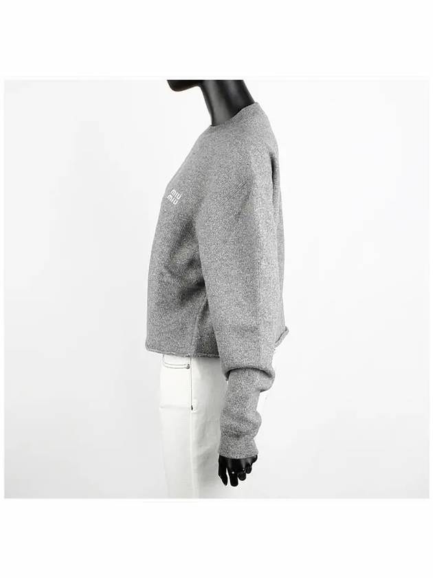 Wool Cashmere Knit Top Grey - MIU MIU - BALAAN 4