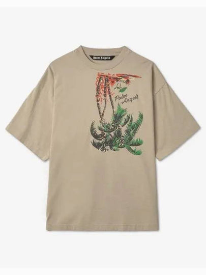 Upsidedown Palm Short Sleeve T-Shirt Beige - PALM ANGELS - BALAAN 2