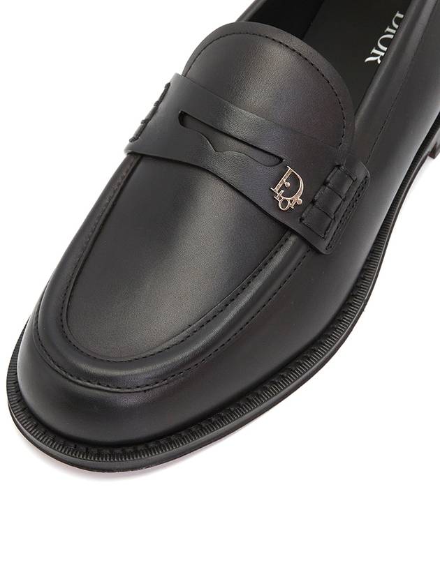 Granville Oblique Leather Loafer Black - DIOR - BALAAN.