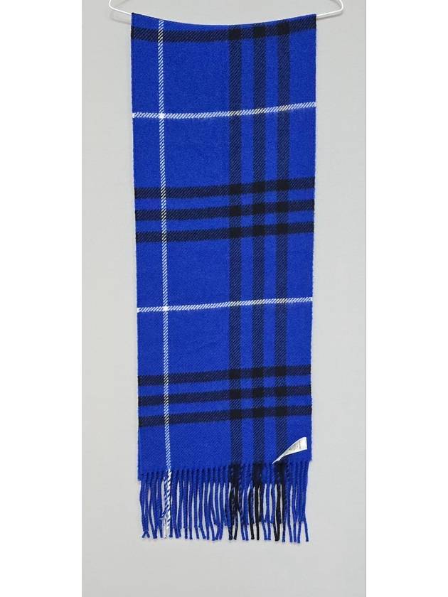 Fringe check wool cashmere blend muffler - BURBERRY - BALAAN 3