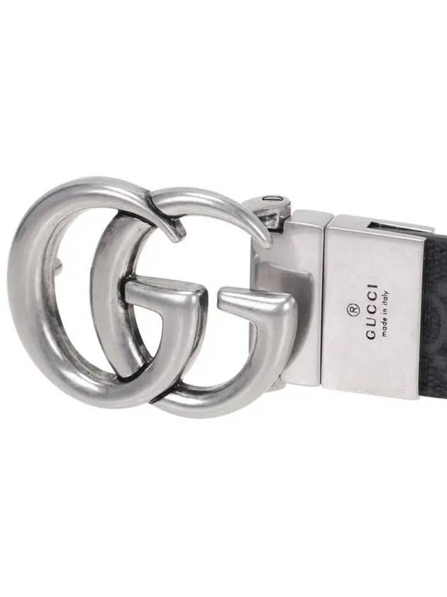 GG Marmont Silver Reversible Thin Belt Black - GUCCI - BALAAN 5