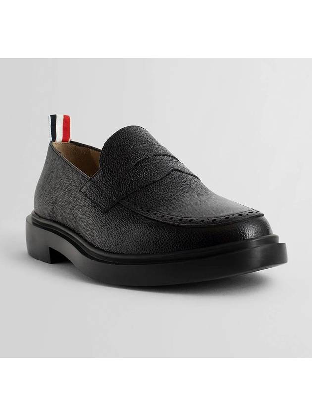 Pebble Grain Rubber Sole Penny Loafer Black - THOM BROWNE - BALAAN 4