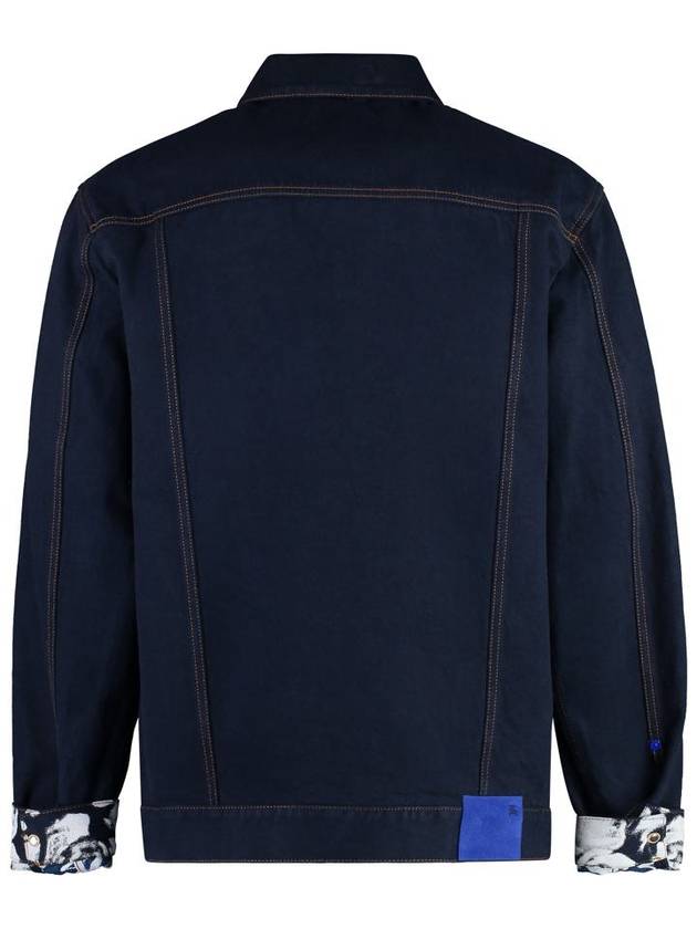 Logo Patch Denim Jacket Navy - BURBERRY - BALAAN 3