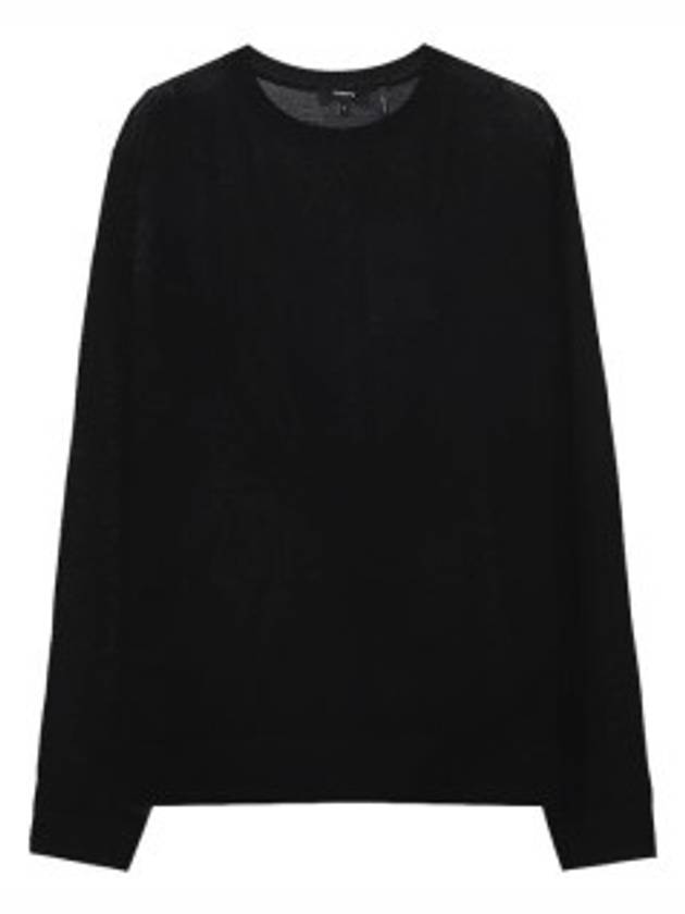 Crew Neck Wool Knit Top Black - THEORY - BALAAN 2