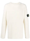 Compass Patch Crew Neck Knit Top White - STONE ISLAND - BALAAN 5