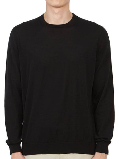 Men's Crew Neck Cotton Knit Top Black - DRUMOHR - BALAAN 1