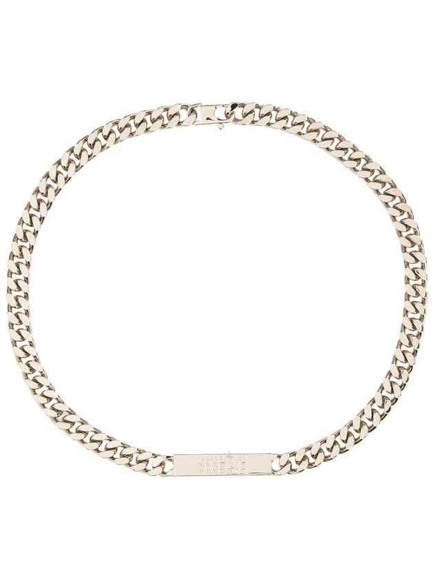 Classic Number Logo Plate Chain Necklace Silver - MAISON MARGIELA - BALAAN 4