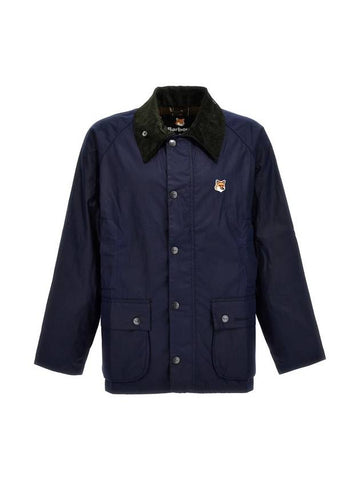 Maison Kitsune collab Beaufort Waxed Jacket Indigo - BARBOUR - BALAAN 1