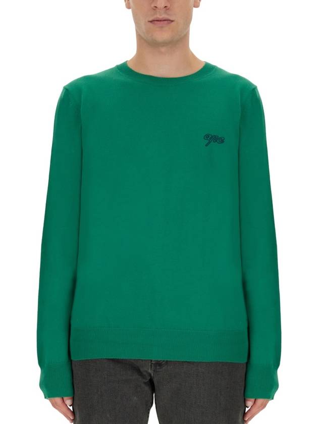 OTIS logo crew neck knit top green - A.P.C. - BALAAN 2