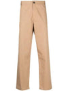 Cotton Chino Straight Pants Beige - MAISON KITSUNE - BALAAN 1