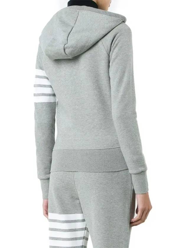 Engineered 4-Bar Stripe Loopback Jersey Knit Zip Up Hoodie Light Grey - THOM BROWNE - BALAAN 5