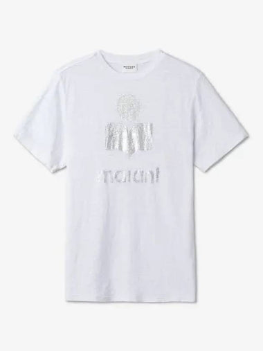 Zwell Logo Short Sleeve T Shirt White Silver TS0001FAA1N10E20WH - ISABEL MARANT - BALAAN 1