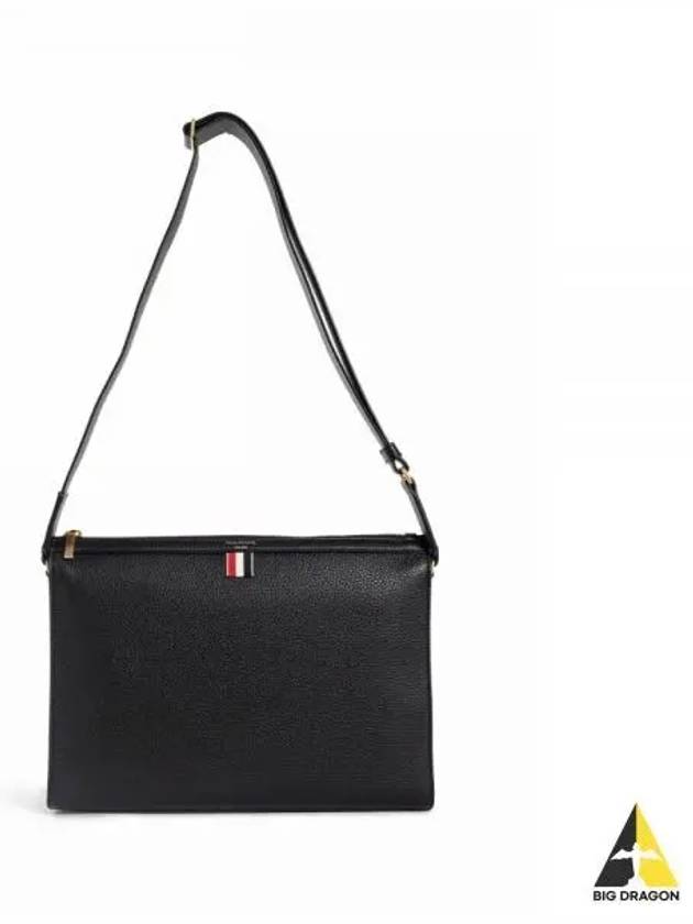 4-Bar Leather Shoulder Bag Black - THOM BROWNE - BALAAN 2