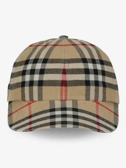 Check Cotton Ball Cap Beige - BURBERRY - BALAAN 2