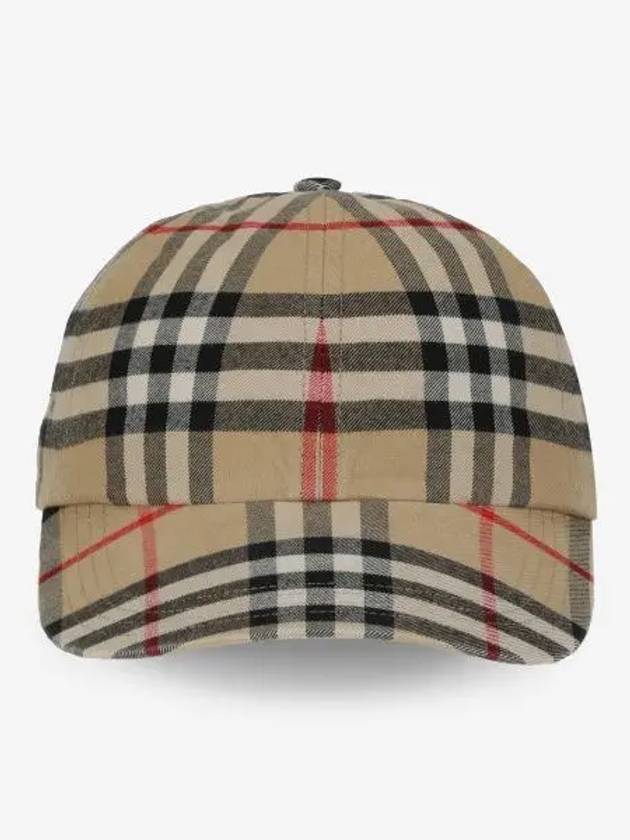 Check Cotton Ball Cap Beige - BURBERRY - BALAAN 2