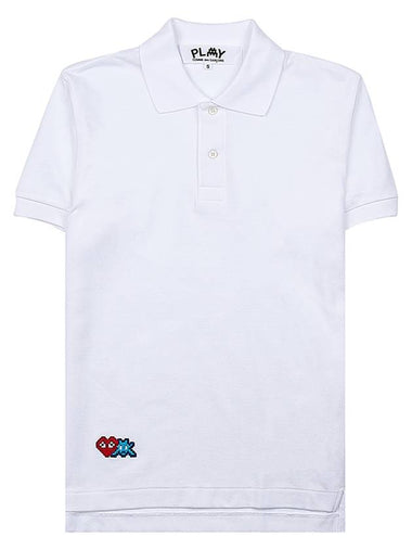 Men's Invader Sleeve Pique Shirt P1T336 WHITE - COMME DES GARCONS - BALAAN 1