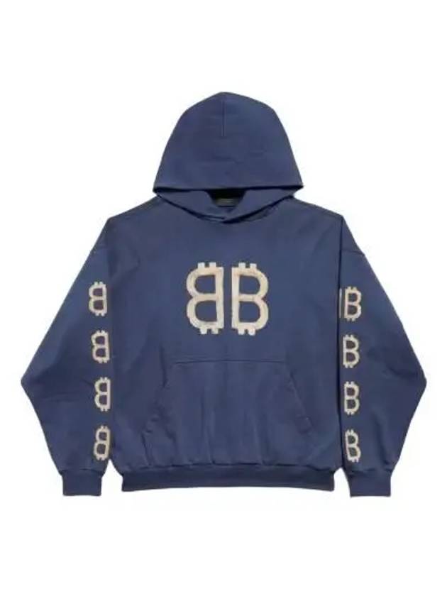 Crypto Medium Fit Hoodie Blue - BALENCIAGA - BALAAN 2