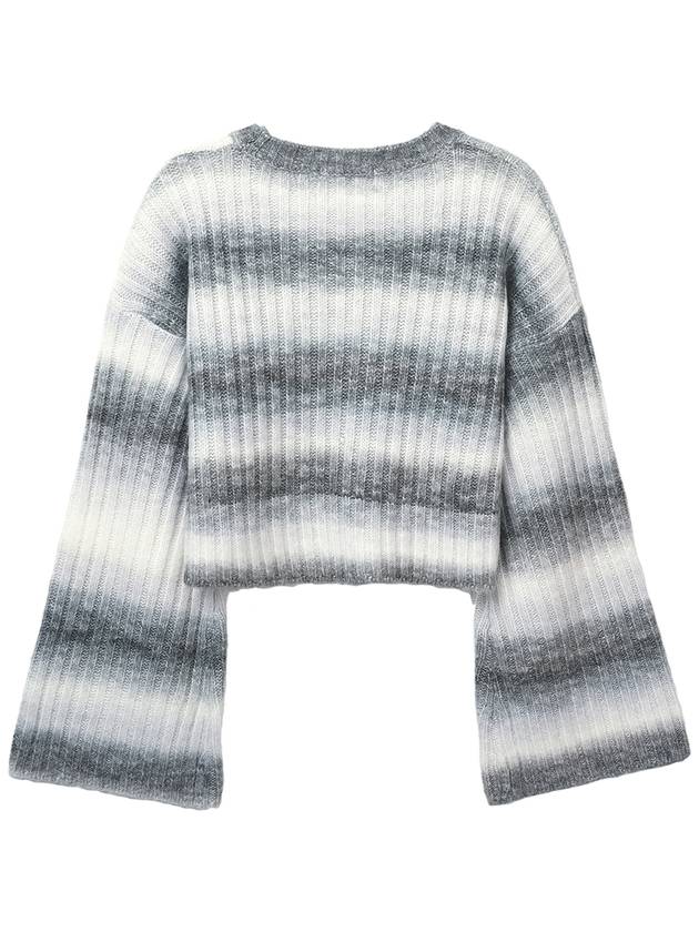 Blur Striped Crop Knit Top Grey - HIGH SCHOOL DISCO - BALAAN 4