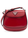 Cleo Brushed Leather Mini Shoulder Bag Red - PRADA - BALAAN 2