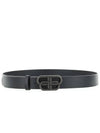 Buckle Logo Leather Belt Black - BALENCIAGA - BALAAN 1