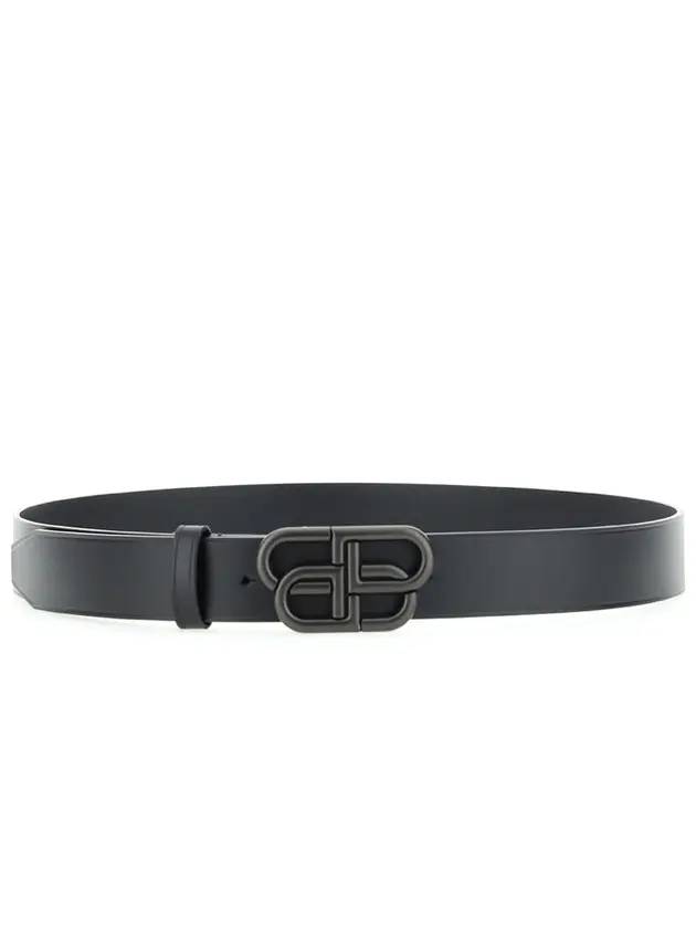 Buckle Logo Leather Belt Black - BALENCIAGA - BALAAN 1