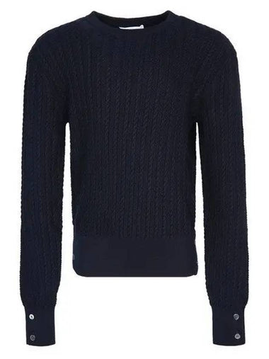 KKA009A Y3027 415 Classic Cable Knit 6A8A 987634 - THOM BROWNE - BALAAN 1