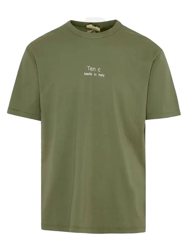 Men's Logo Cotton Short Sleeve T-Shirt Khaki - TEN C - BALAAN.
