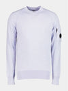 Men's Lens Wappen Crew Neck Knit Top Light Purple - CP COMPANY - BALAAN 2