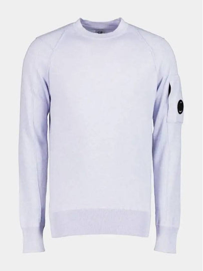 Men's Lens Wappen Crew Neck Knit Top Light Purple - CP COMPANY - BALAAN 2