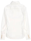 Embroidered Logo Big Collar Cotton Long Sleeve Shirt White - VIVIENNE WESTWOOD - BALAAN 3