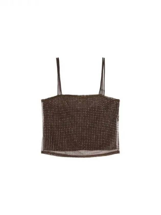 Clear Beads Hotfix Camisole Top Choco 270361 - ALEXANDER WANG - BALAAN 1